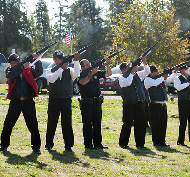 Tulalip Veterans - a photo of a veterans military gun salute