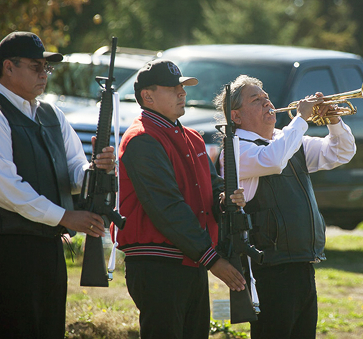 Tulalip Veterans - a photo of a veterans military gun salute