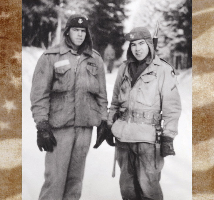 Gallery Veteran Harold Calvin Paul (right), photo taken February 1956.