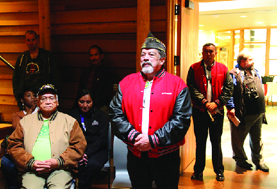 Tulalip Veterans helps veterans with services and coordination of activities – photo of honor ceremony at Hibulb Cultural Center
