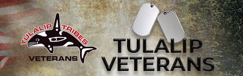 Logo for Tulalip Veterans – with images associated with honoring their service