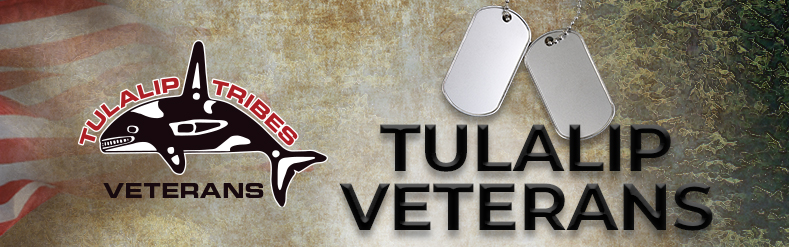 Logo for Tulalip Veterans – with images associated with honoring their service